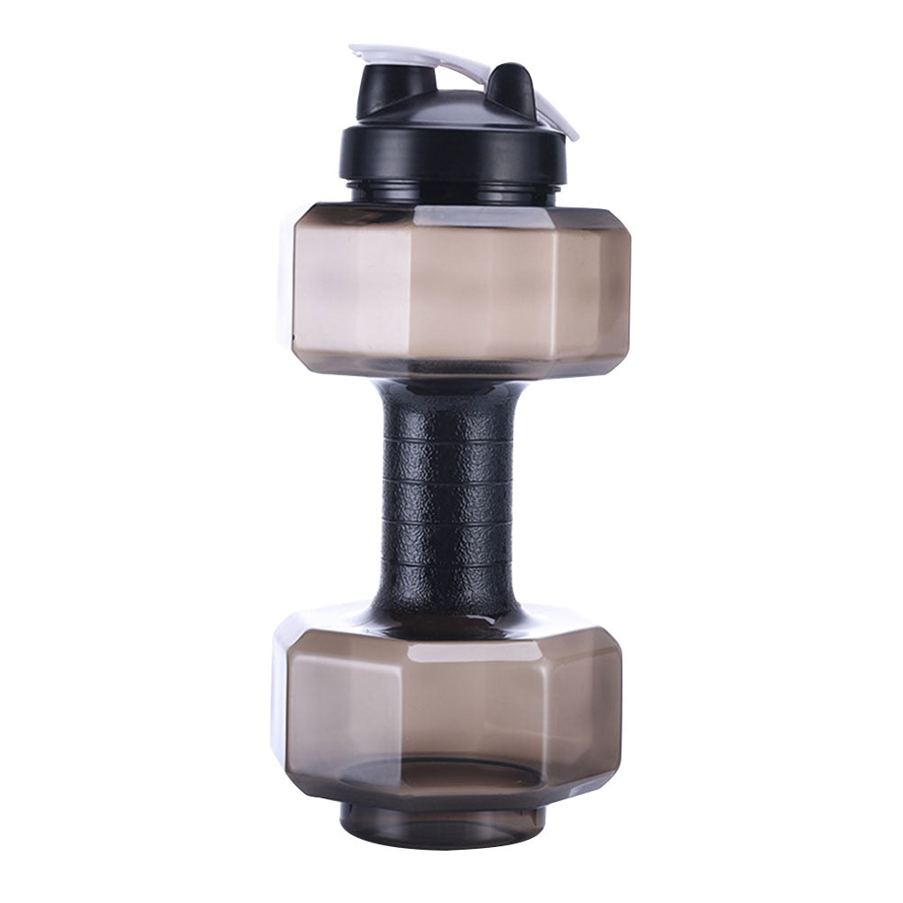 2.6L Large Capacity Dumbbells Cold Water Bottle Outdoor Running  Bicycle Cycling Gym Fitness Sport Shaker Leak-proof Kettle